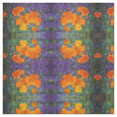 Fantasy California Poppies reflection fabric Stof (Swatch)