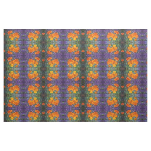 Fantasy California Poppies reflection fabric Stof (Fat Quarter)