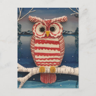 Fantasy Candycane Owl Briefkaart