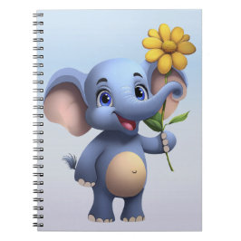 Fantasy Cartoon Elephant Notitieboek 6,5 x 8,75 in