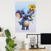Fantasy Cartoon Elephant Poster (Thuiskantoor)