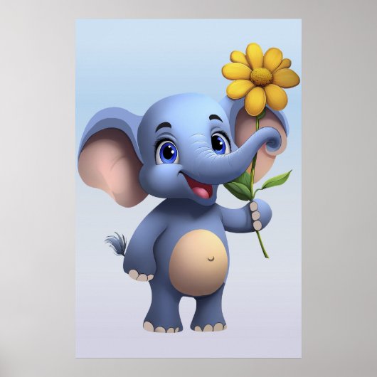 Fantasy Cartoon Elephant Poster (Voorkant)