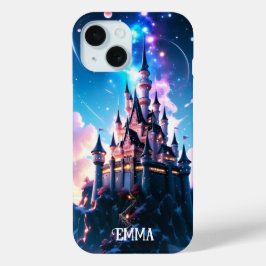 Fantasy Castle Aangepaste naam iPhone 15 Case