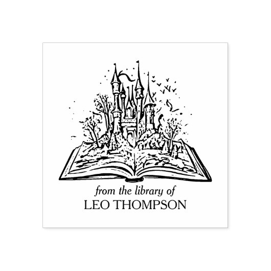  Fantasy Castle Bookplate Rubberstempel (Afrduk)