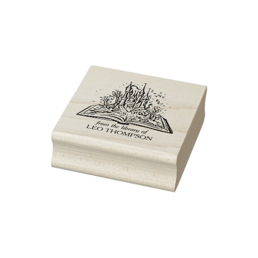  Fantasy Castle Bookplate Rubberstempel (Stempel)