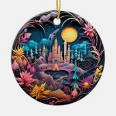 Fantasy Castle Decor, gewatteerd Keramisch Ornament (Voorkant)