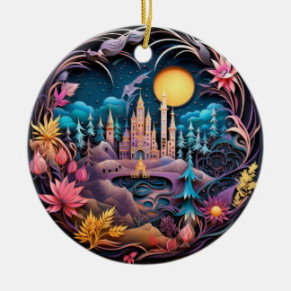 Fantasy Castle Decor, gewatteerd Keramisch Ornament