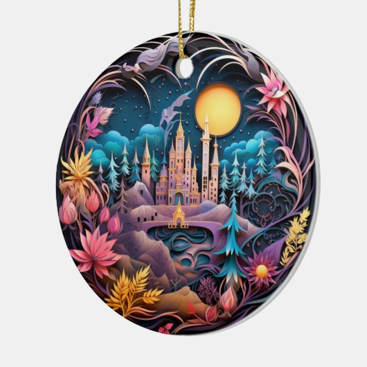 Fantasy Castle Decor, gewatteerd Keramisch Ornament (Links)