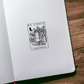 Fantasy Castle Dragon,  ex libris boek Rubberstempel