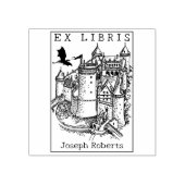 Fantasy Castle Dragon,  ex libris boek Rubberstempel (Afrduk)