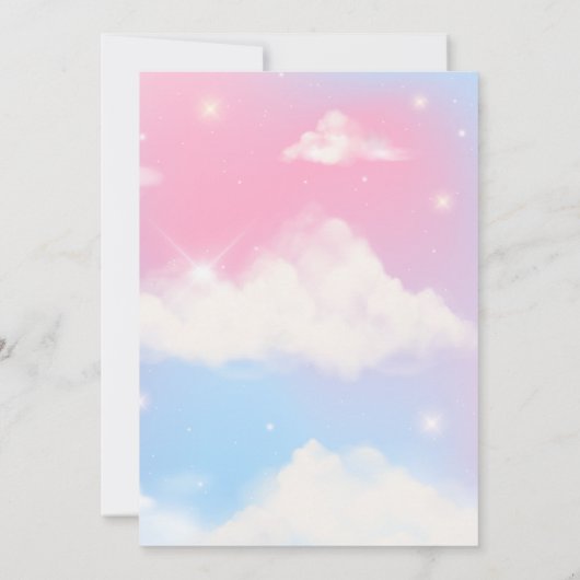 Fantasy Castle Fairytale baby shower Kaart (Achterkant)