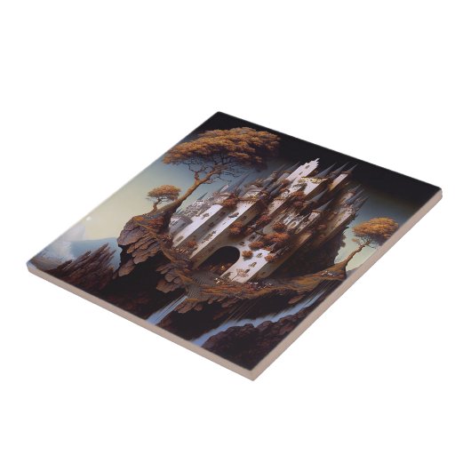 Fantasy Castle Fantasy Art Ceramic Tegel Tegeltje (Zijkant)