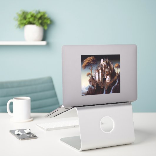 Fantasy Castle Fantasy Art Sticker (Laptop op bureau)