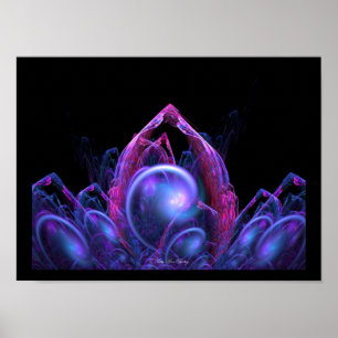 Fantasy Castle Fractal van Kat Ann Poster