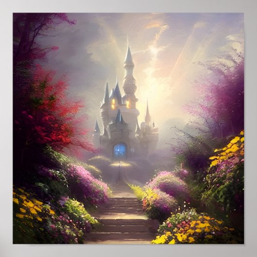 Fantasy Castle Gardens Poster (Voorkant)