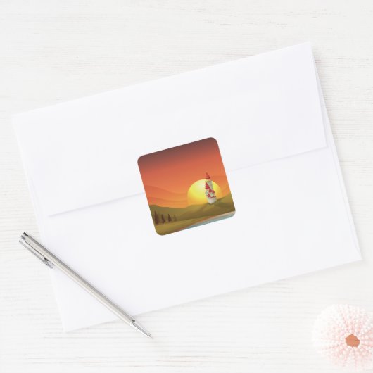 Fantasy Castle Landscape Square Sticker (Envelop)