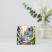 Fantasy Castle Vierkante Visitekaartje (Staand voorkant)