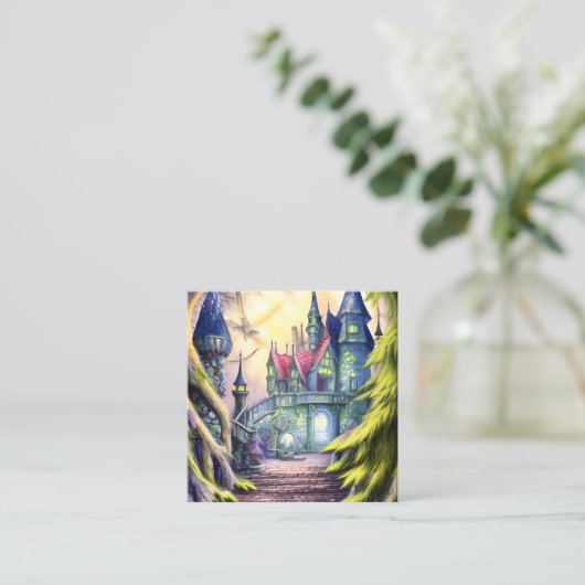Fantasy Castle Vierkante Visitekaartje (Staand voorkant)