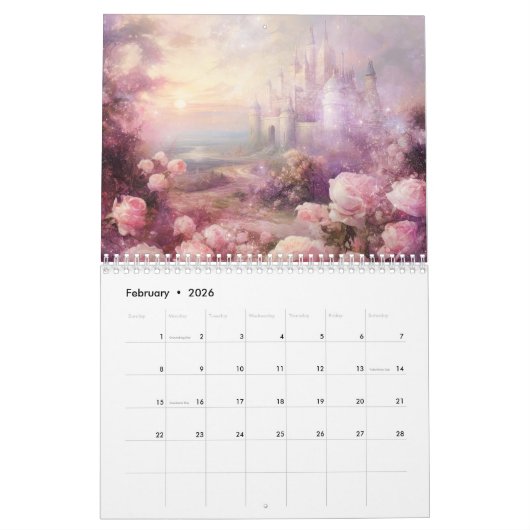 Fantasy Castles in Abstract Style Kalender (Feb 2026)