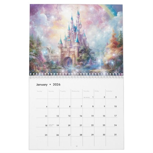 Fantasy Castles in Abstract Style Kalender (Jan 2026)
