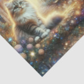 Fantasy Cat in a Floral Woodland Garden Decoupage  Tissuepapier (Detail)