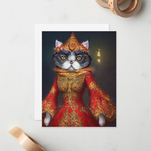 Fantasy Cat Notecard #SA4 Notitiekaartje (Voorkant / Achterkant in situ)