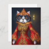 Fantasy Cat Notecard #SA4 Notitiekaartje (Voorkant / Achterkant)