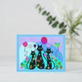 "Fantasy Cats of Summer" Briefkaart (Staand voorkant)