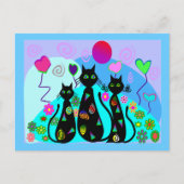 "Fantasy Cats of Summer" Briefkaart (Voorkant)