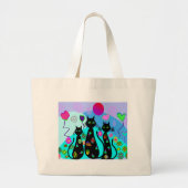 "Fantasy Cats of Summer" Grote Tote Bag (Voorkant)
