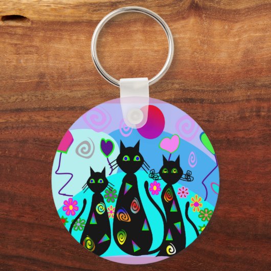 "Fantasy Cats of Summer" Sleutelhanger (Voorkant)