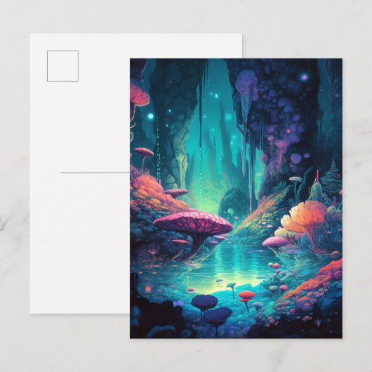 Fantasy Cave Grotto Colorful Surreal Briefkaart (Voorkant / Achterkant)