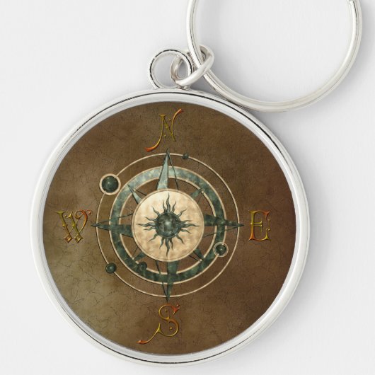 Fantasy Celtic Compass Design Sleutelhanger (Voorkant)