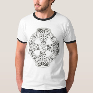 Fantasy Celtic Cross Irish Blk/wht shirt