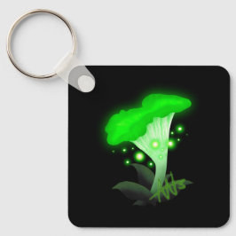 Fantasy Chanterelle Gloeiend Groen Paddestoel Meta Sleutelhanger