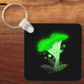 Fantasy Chanterelle Gloeiend Groen Paddestoel Meta Sleutelhanger (Voorkant)
