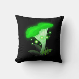 Fantasy Chanterelle Gloeiende Groene Paddestoel Kussen