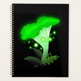 Fantasy Chanterelle Gloeiende Groene Paddestoel Planner