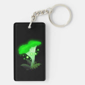 Fantasy Chanterelle Gloeiende Groene Paddestoel Sleutelhanger (achterkant)