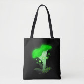 Fantasy Chanterelle Gloeiende Groene Paddestoel Tote Bag (Voorkant)