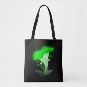 Fantasy Chanterelle Gloeiende Groene Paddestoel Tote Bag