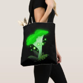 Fantasy Chanterelle Gloeiende Groene Paddestoel Tote Bag (Dichtbij)