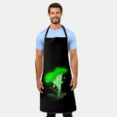 Fantasy Chanterelle Gloeiende Groene Paddestoel Zw Schort (Gedragen)