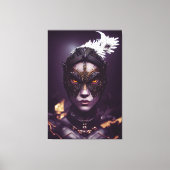 Fantasy Character Girl Hawk in Masker Canvas Afdruk (Voorkant)