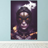 Fantasy Character Girl Hawk in Masker Canvas Afdruk (Insitu (Houten vloer))