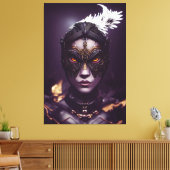 Fantasy Character Girl Hawk in Masker Canvas Afdruk (Insitu (Woonkamer))