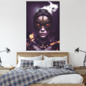 Fantasy Character Girl Hawk in Masker Canvas Afdruk (Insitu (Slaapkamer))