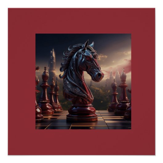 Fantasy Chess Scene - Knight Perfect Poster (Voorkant)