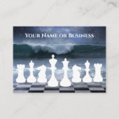 Fantasy Chessboard en Ocean Waves Night Sky Chess Visitekaartje (Voorkant)