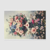 Fantasy Chic Vrouw met weelderige bloemen AJ3 Deco Tissuepapier (Voorkant)